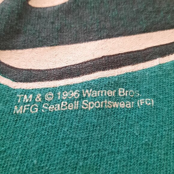 Vintage 90s Looney Tunes Women's Long Sleep Shirt OSFA Christmas Taz the Season - Picture 4 of 8